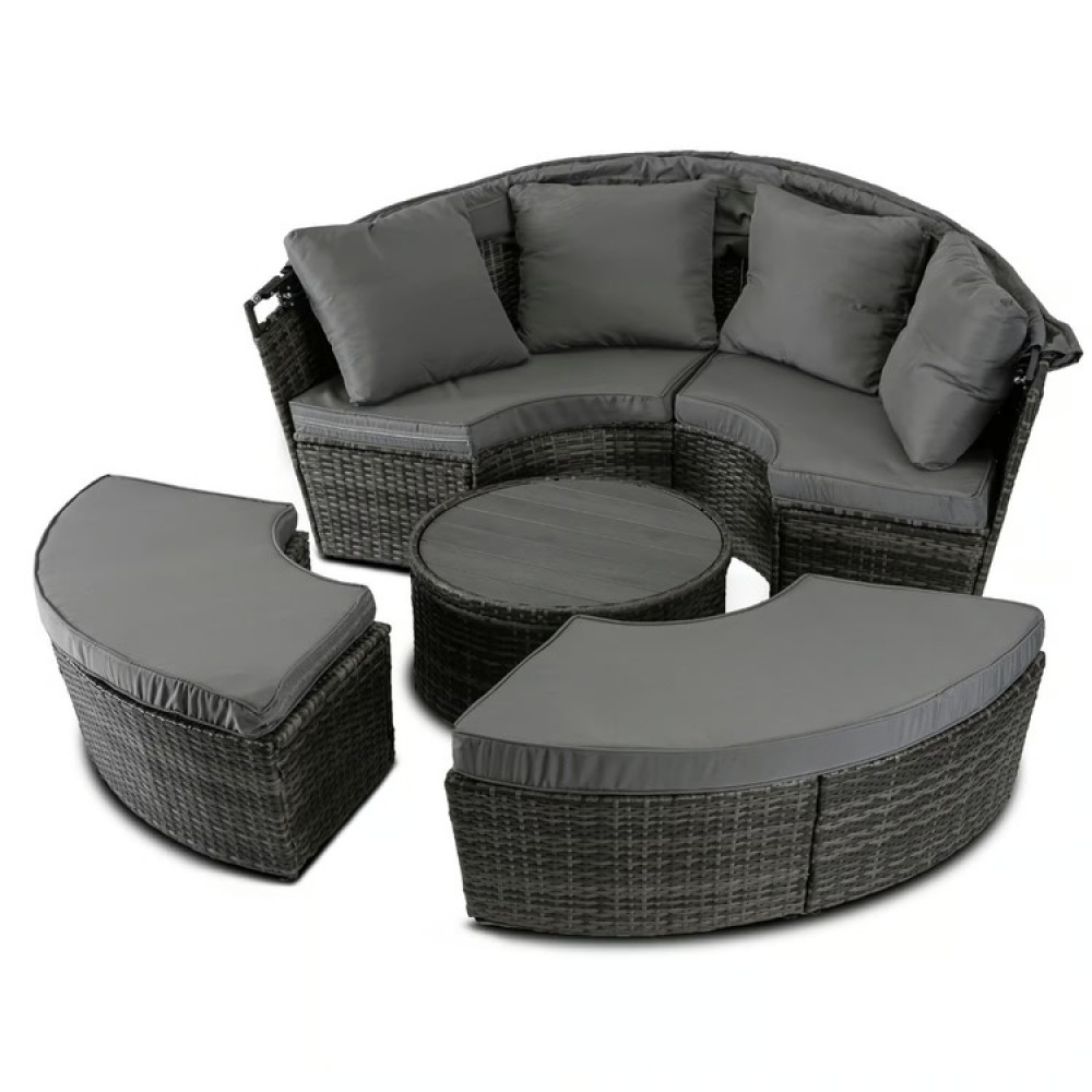 Набір садових меблів Mebel Elite California Garden Gray ME.CALIFORNIA/CP/RT/OGR/ZES