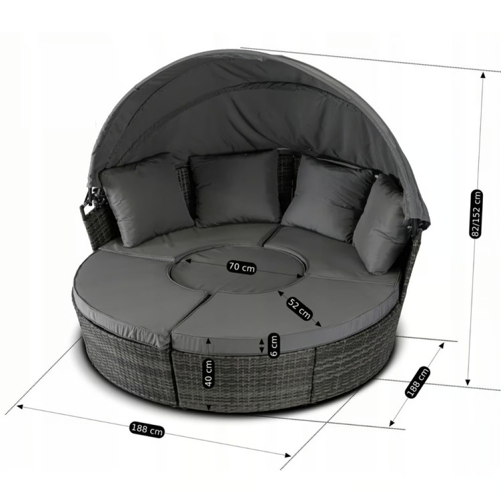 Набір садових меблів Mebel Elite California Garden Gray ME.CALIFORNIA/CP/RT/OGR/ZES