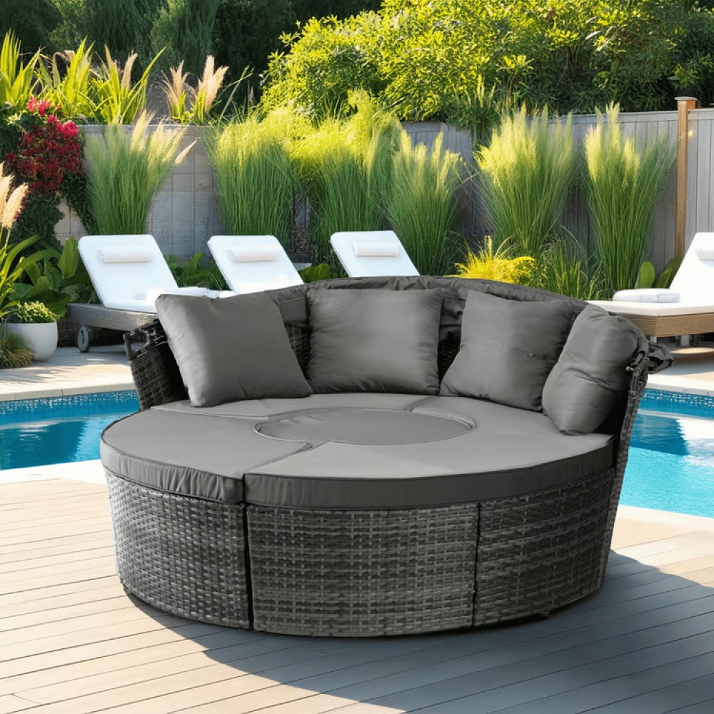 Набір садових меблів Mebel Elite California Garden Gray ME.CALIFORNIA/CP/RT/OGR/ZES
