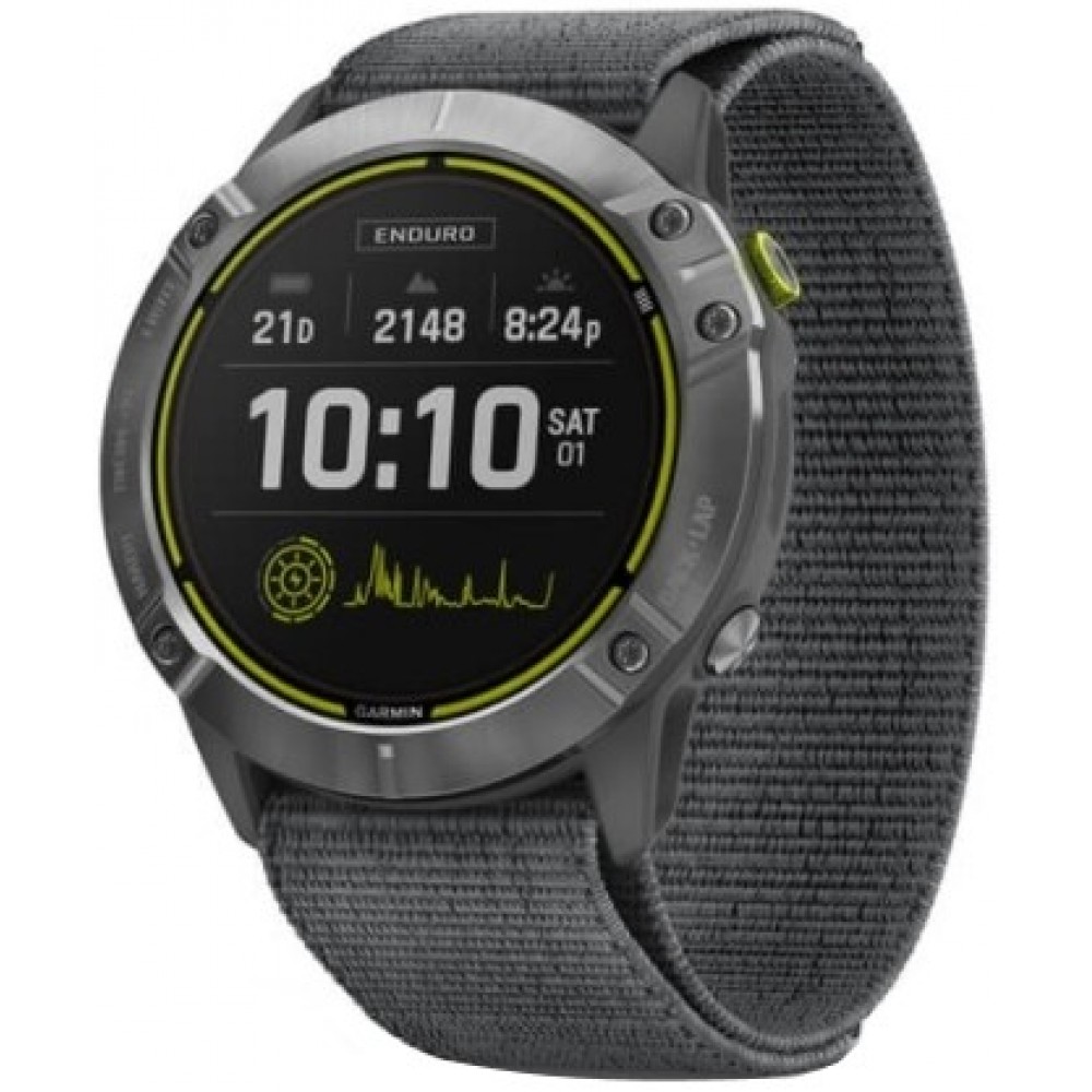 Смарт-годинник Garmin Enduro Steel with Gray UltraFit Nylon Strap (010-02408-00/10)
