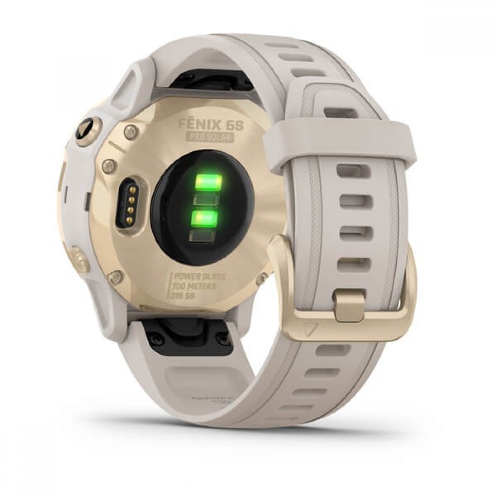 Смарт-часы Garmin Fenix 6S Pro Solar Edition Light gold with light sand band (010-02409-11/10)