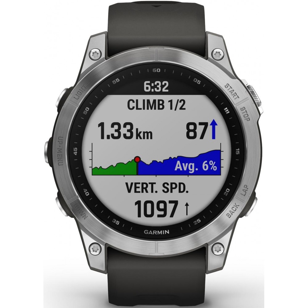 Смарт-годинник Garmin Fenix 7 Silver with Graphite Band (010-02540-00/01)