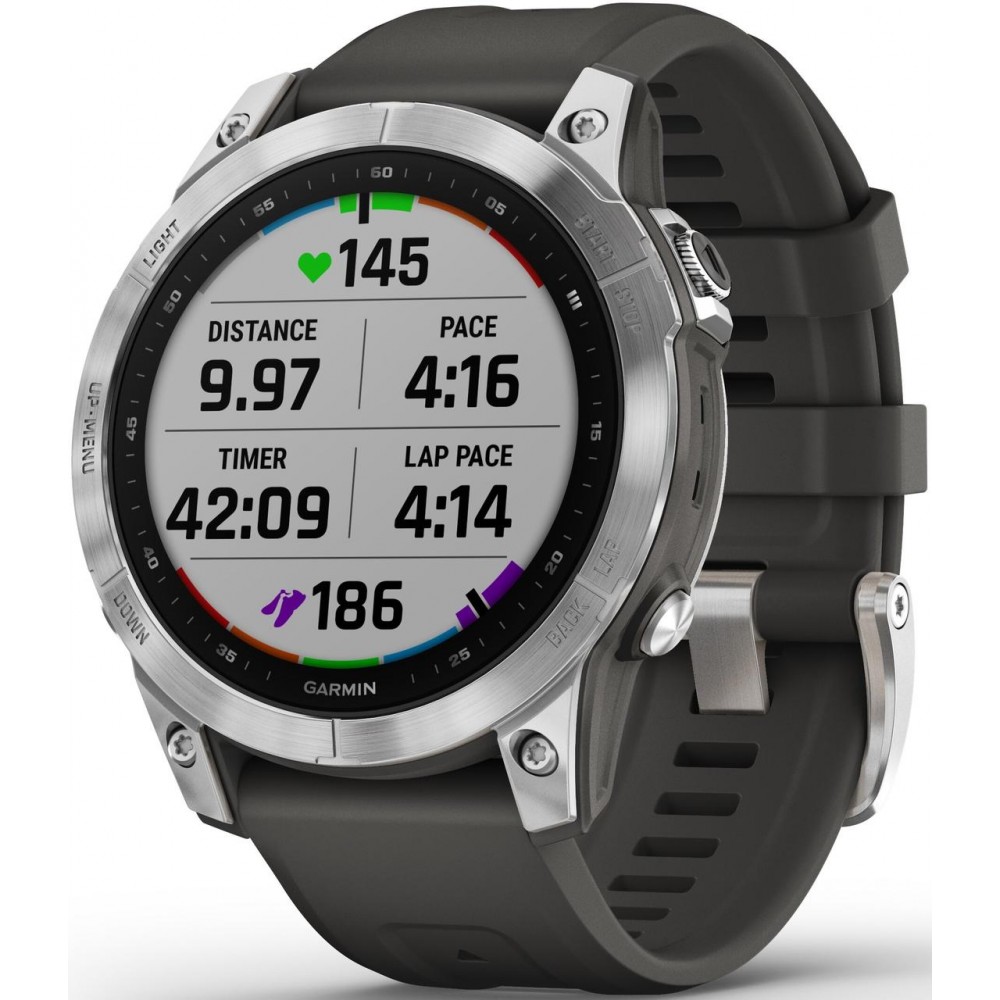 Смарт-годинник Garmin Fenix 7 Silver with Graphite Band (010-02540-00/01)