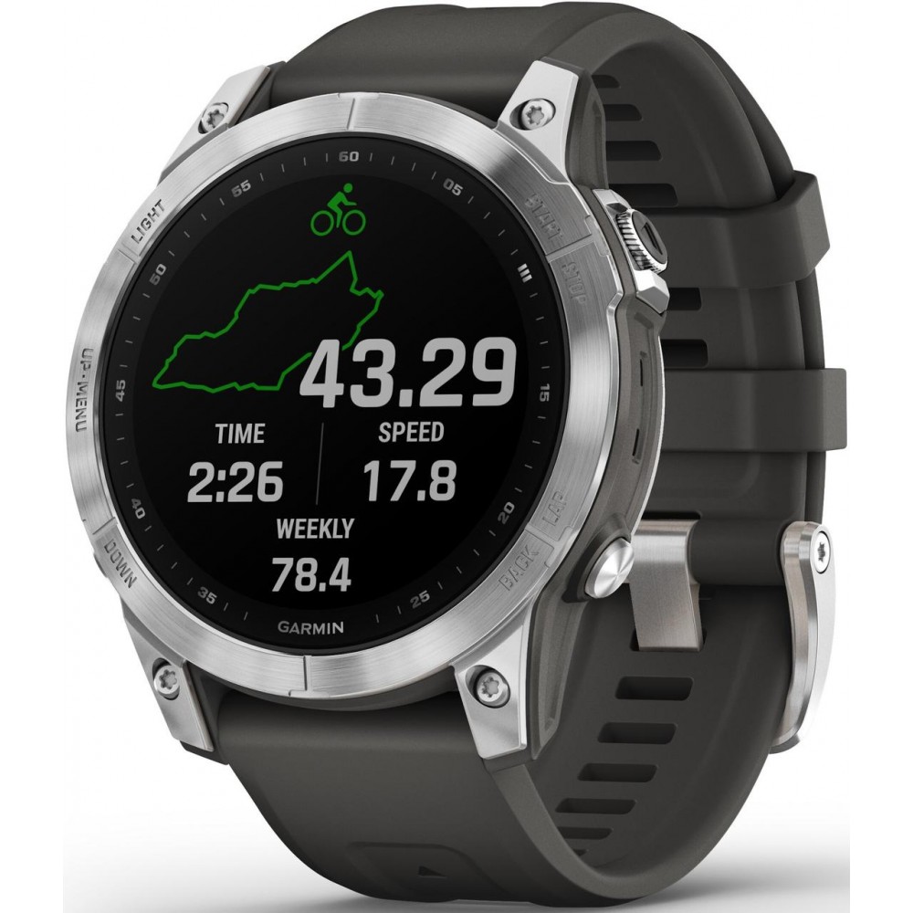 Смарт-годинник Garmin Fenix 7 Silver with Graphite Band (010-02540-00/01)