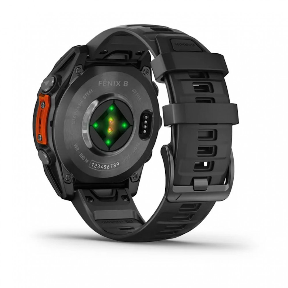 Годинник Garmin Fenix 8 47mm AMOLED Slate Gray with Black Silicone Band (010-02904-00/29)