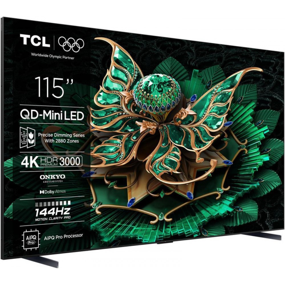 Телевізор TCL 115C7K Premium QLED-MiniLED 144 Гц Dolby Atmos Google TV
