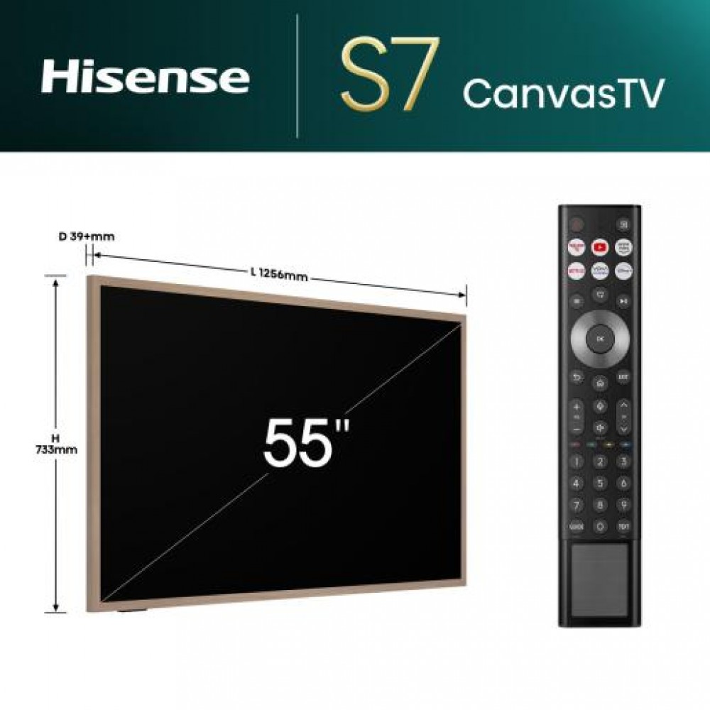 Телевізор Hisense 55S7NQ 4K Ultra HD Dolby vision Canvas TV VIDAA Smart OS 144 ГЦ
