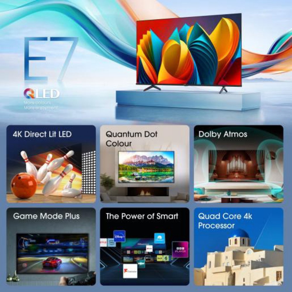 Телевізор Hisense 58E77NQ QLED 4K Dolby Atmos VIDAA Smart OS