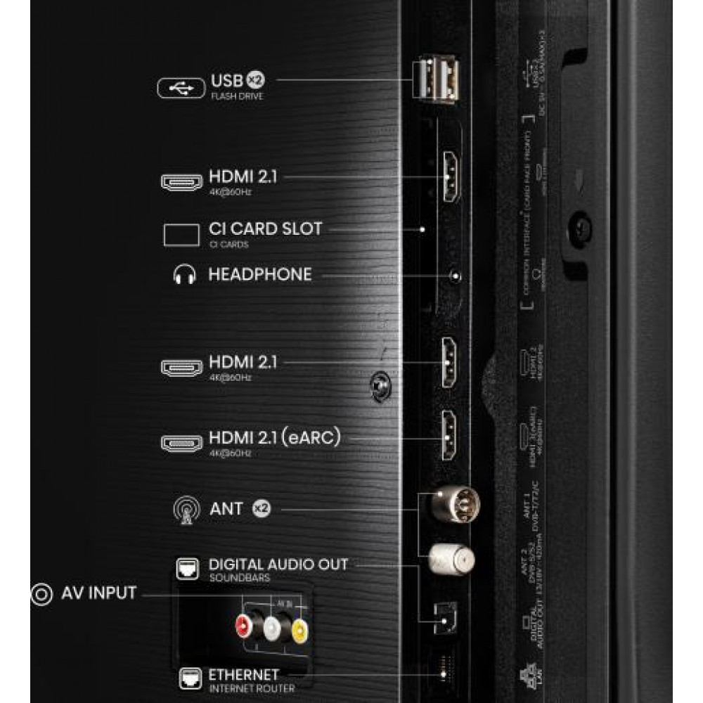 Телевізор Hisense 58E77NQ QLED 4K Dolby Atmos VIDAA Smart OS