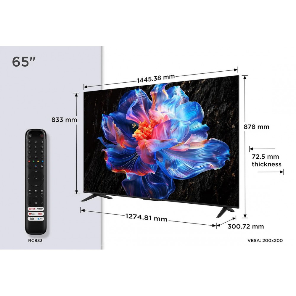Телевізор TCL 65V6C UHD 4K Google TV Dolby Atmos (2025)