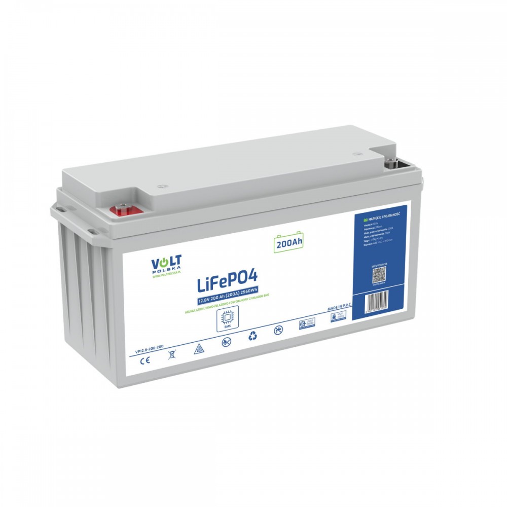 Акумулятор для ДБЖ/інвертора Volt Polska LiFePO4 12,8V 200Ah BMS (6AKLI20212)