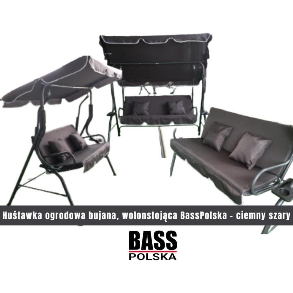 Гойдалка садова тримісна Bass Polska BH 10030 з підстаканниками та подушками