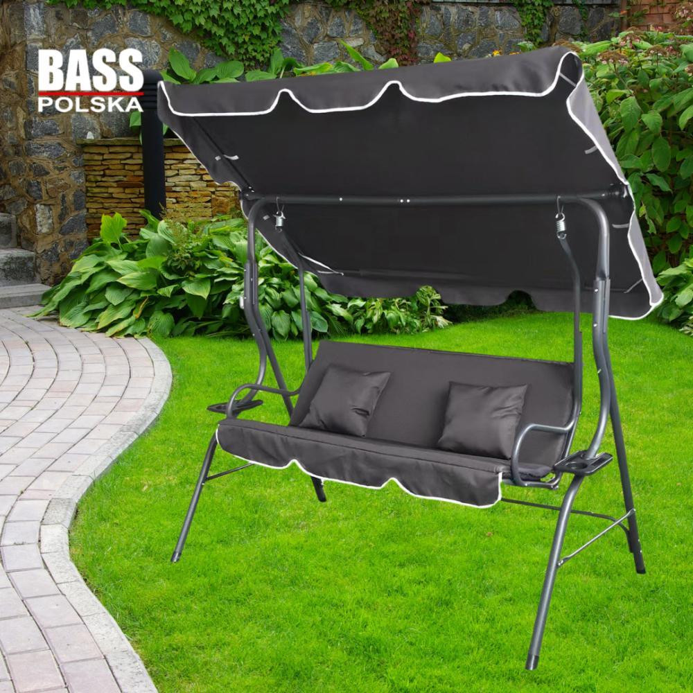 Гойдалка садова тримісна Bass Polska BH 10030 з підстаканниками та подушками