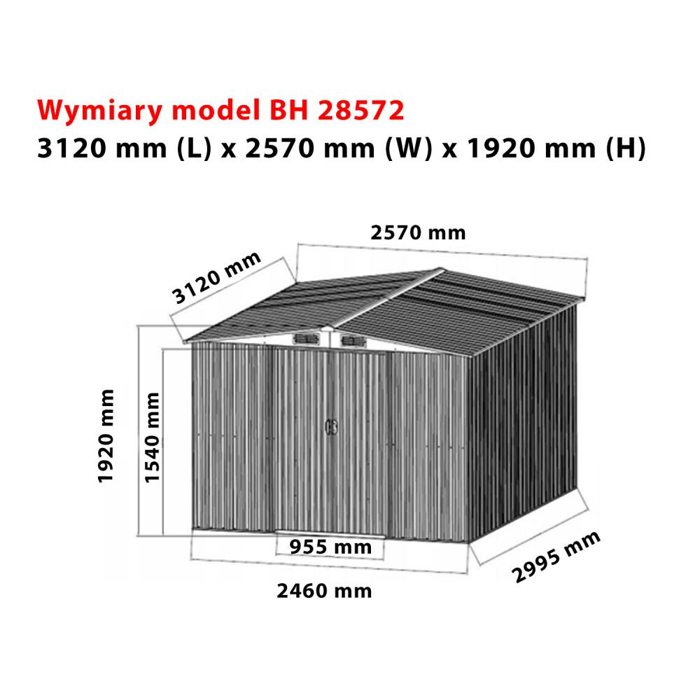 Садовий будиночок Bass Polska 3,1 х 2,6 х 1,9 м, сірий BH 28572