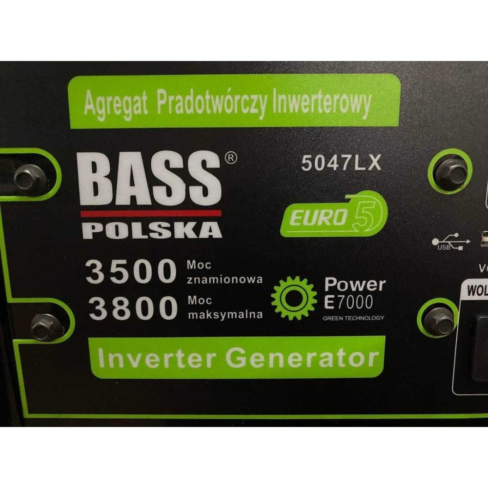 Інверторний бензиновий генератор Bass Polska BP-5047LX 3.8 кВт
