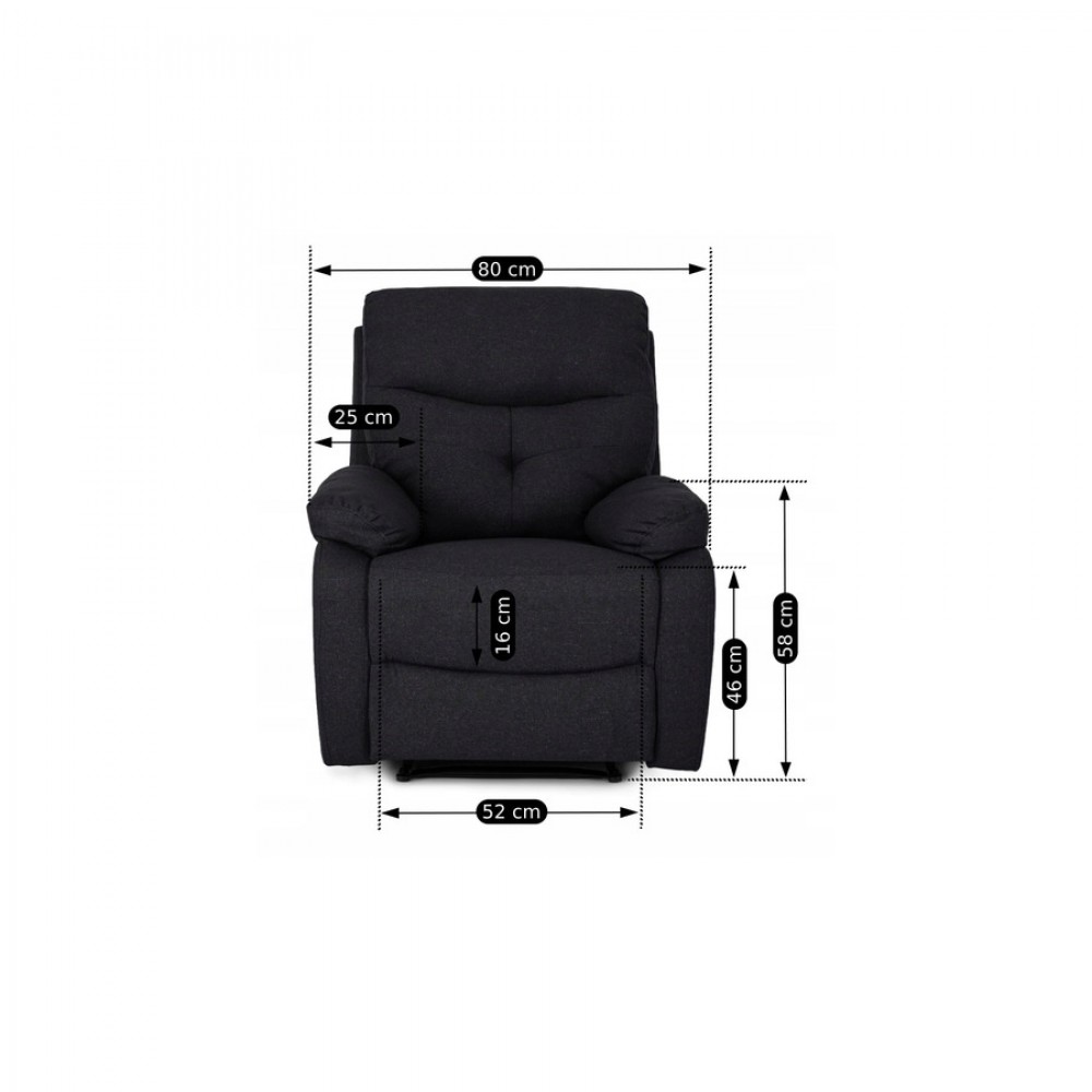 Крісло з масажем Mebel ELITE INTER Black (чорна тканина)