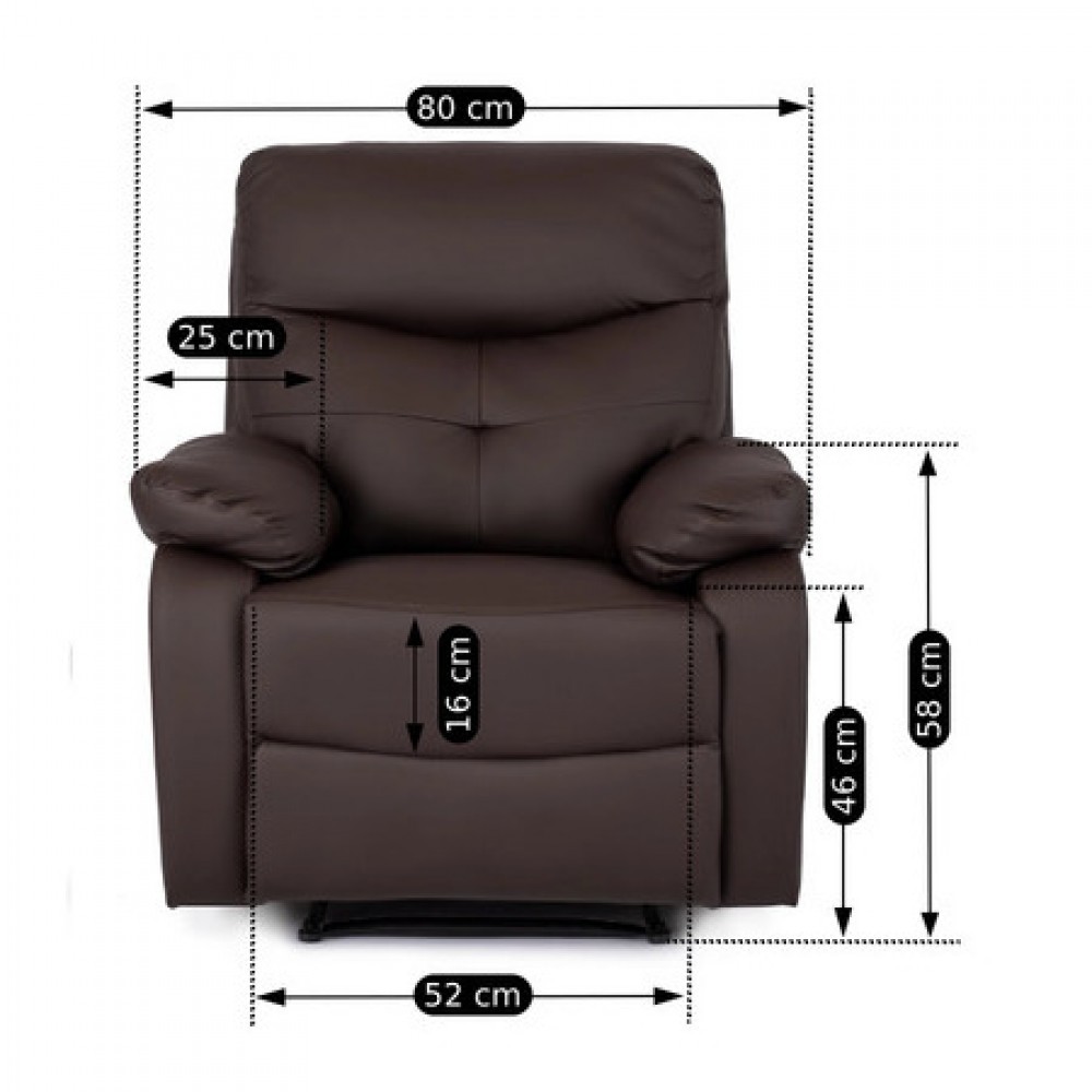 Крісло з масажем Mebel ELITE INTER Brown (коричнева екошкіра)