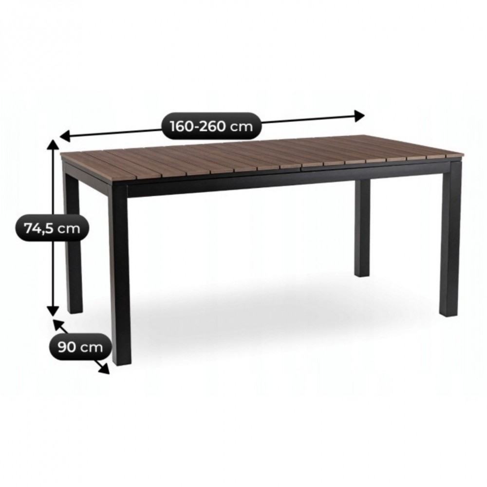 Комплект садових меблів MEBEL ELITE ARGOS FRESNO Чорний