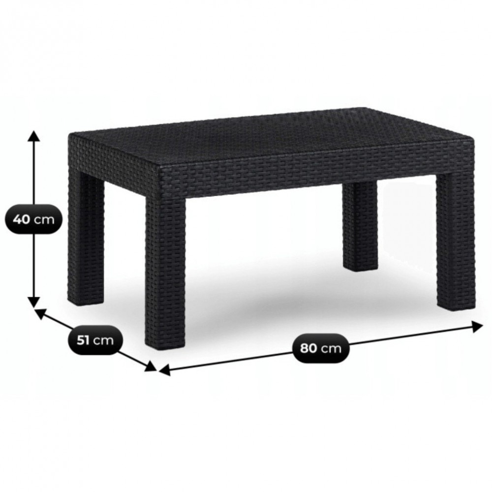 Комплект садових меблів MEBEL ELITE BRENTA чорний ME.BRENTA/CZ/RT/OGR/ZES