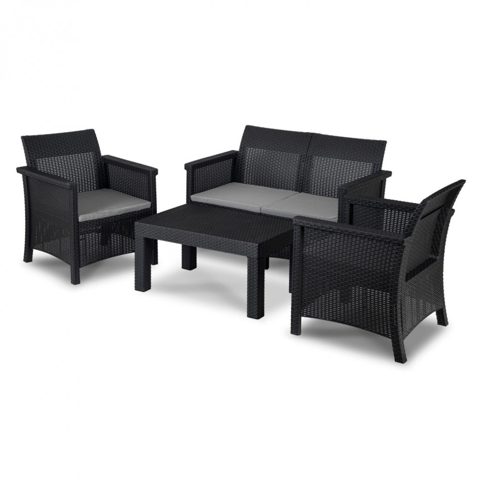 Комплект садових меблів MEBEL ELITE BRENTA чорний ME.BRENTA/CZ/RT/OGR/ZES