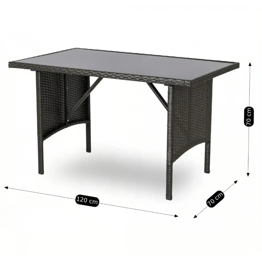 Комплект садових меблів Mebel ELITE Comodo (коричневий/сірий)