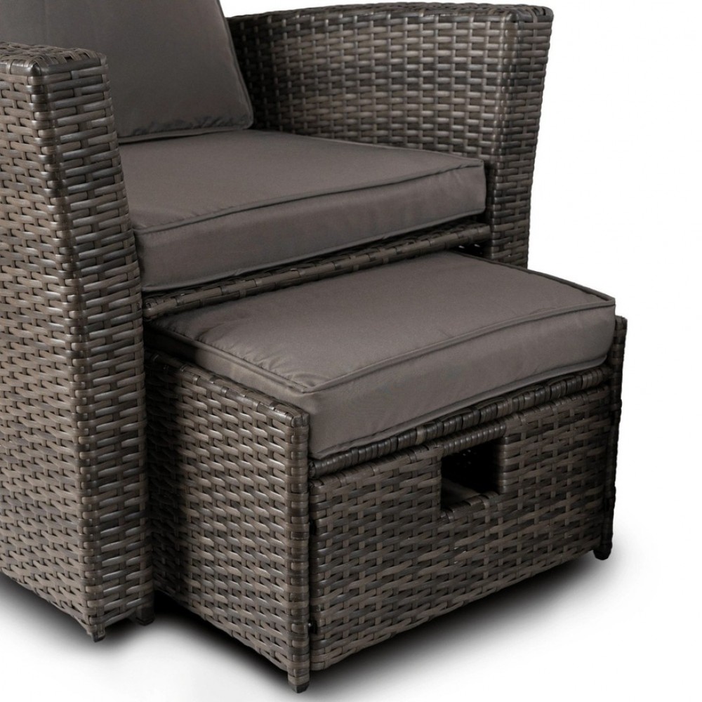 Набір садових меблів MEBEL ELITE DELGADO Сірий ME.DELGADO/P/RT/OGR/ZES