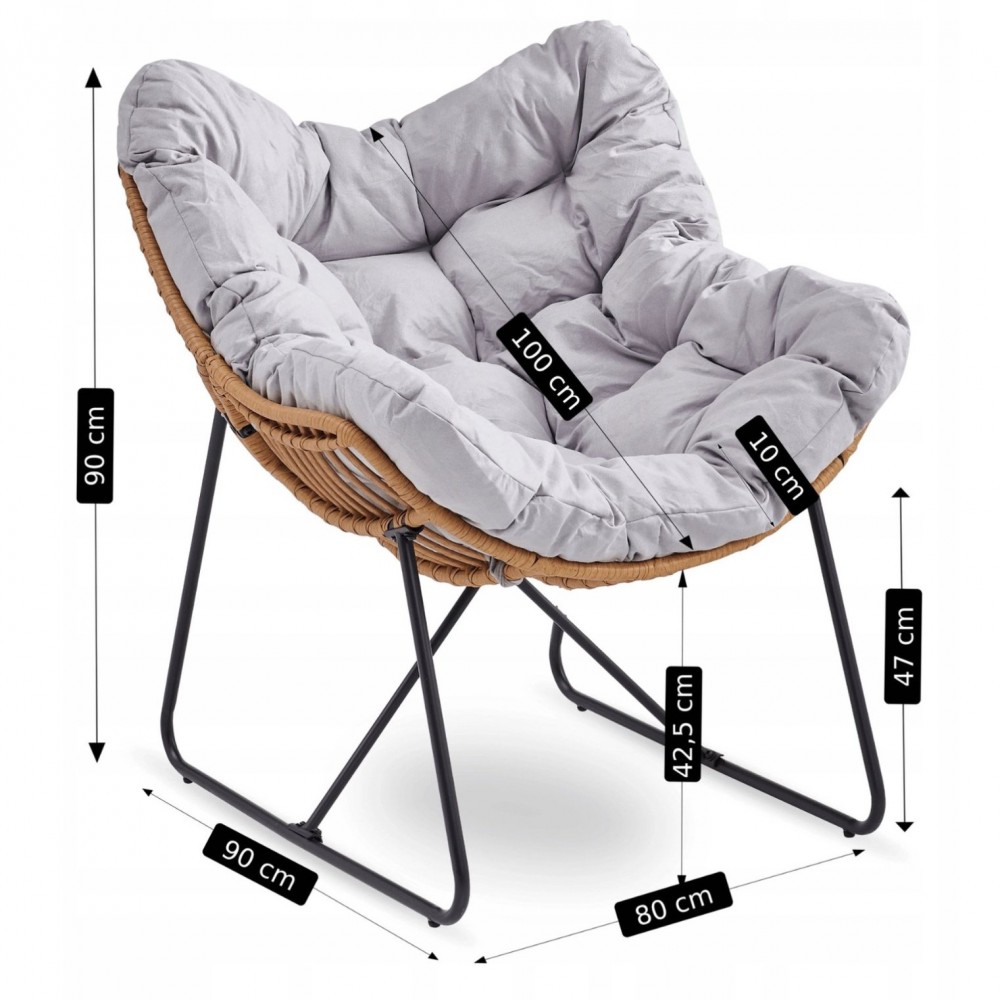 Крісло для відпочинку MEBEL ELITE FIN Gray  ME.FIN/P/T/FW