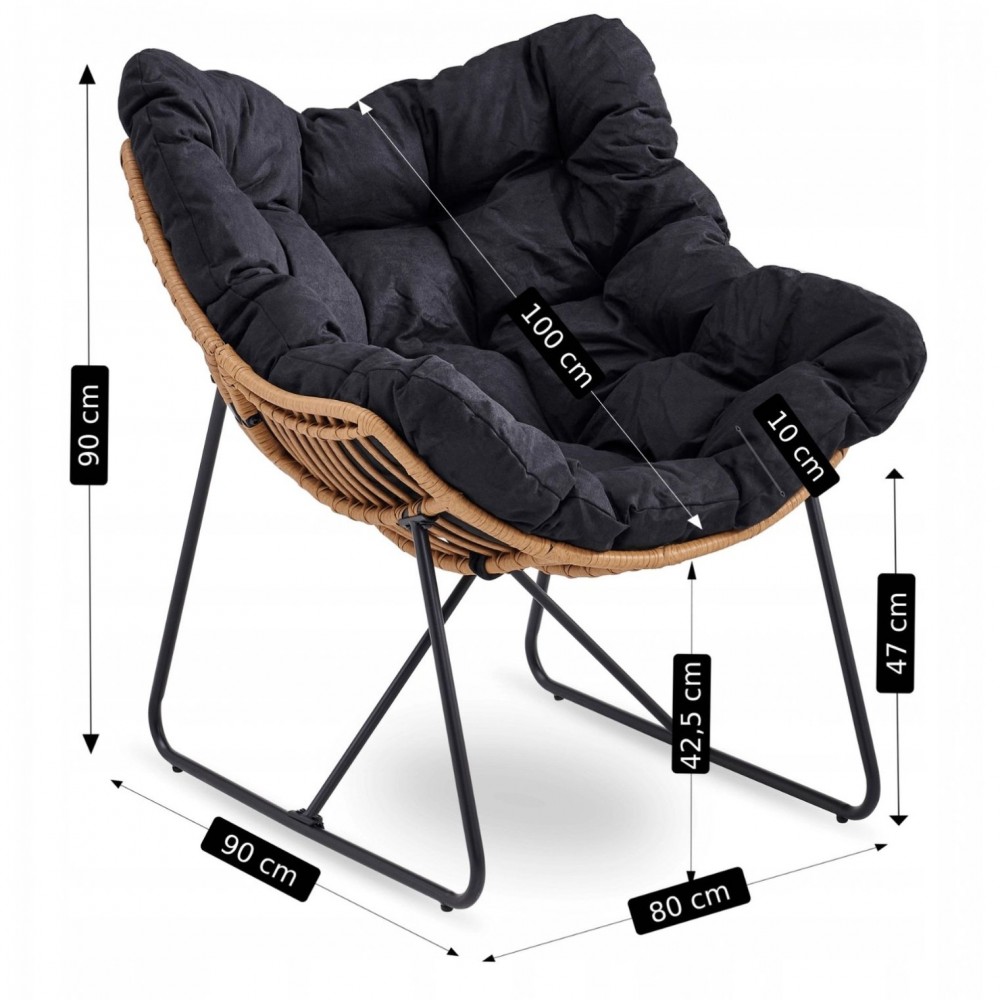 Крісло для відпочинку MEBEL ELITE FIN Black ME.FIN/CZ/T/FW