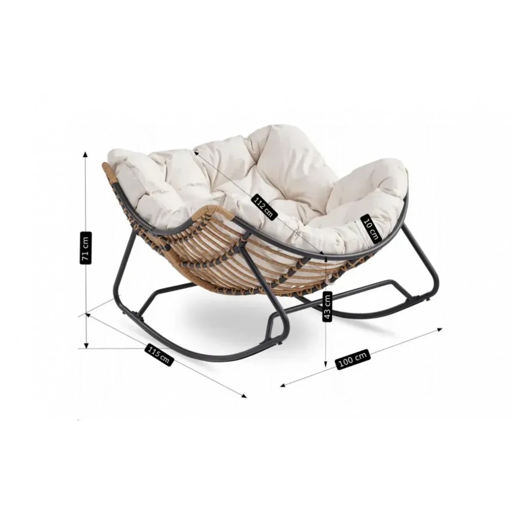 Садове крісло-гойдалка бежева ELTON Mebel Elite ME.ELTON/BZ/T/FW