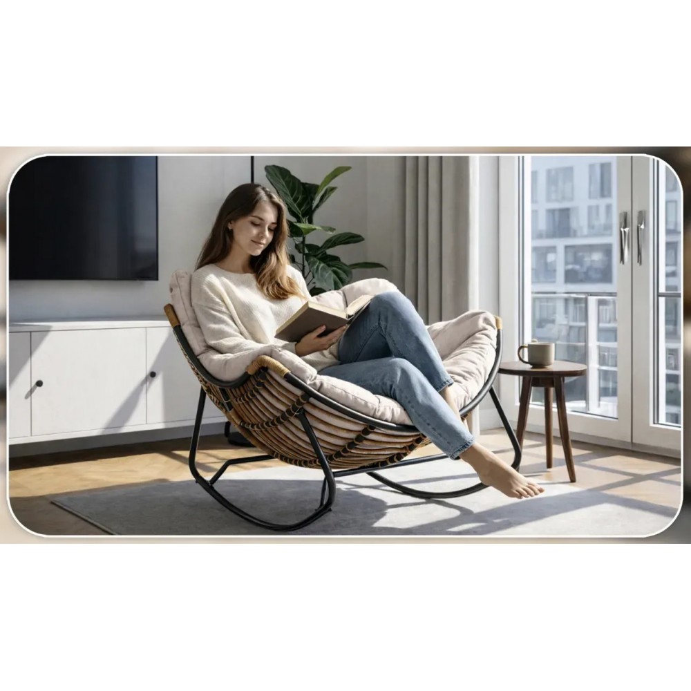 Садове крісло-гойдалка бежева ELTON Mebel Elite ME.ELTON/BZ/T/FW