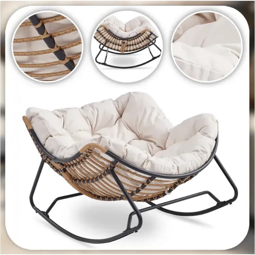 Садове крісло-гойдалка бежева ELTON Mebel Elite ME.ELTON/BZ/T/FW