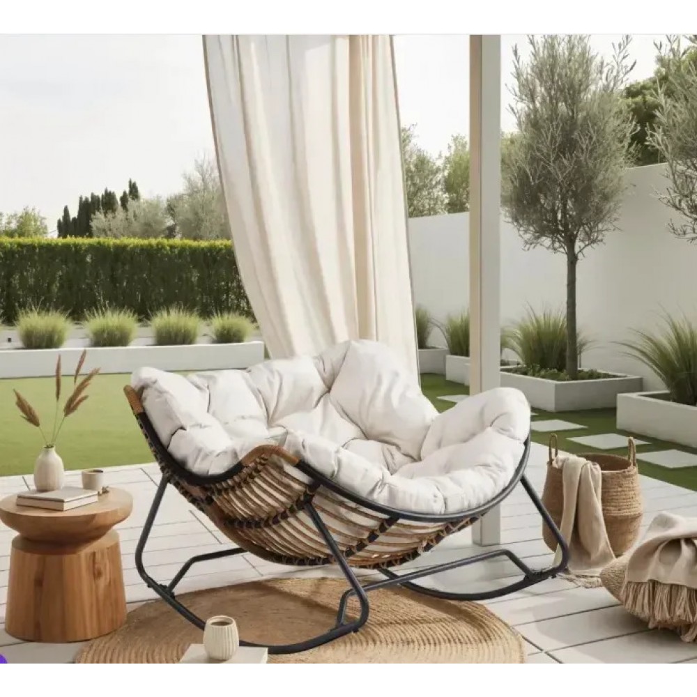 Садове крісло-гойдалка бежева ELTON Mebel Elite ME.ELTON/BZ/T/FW