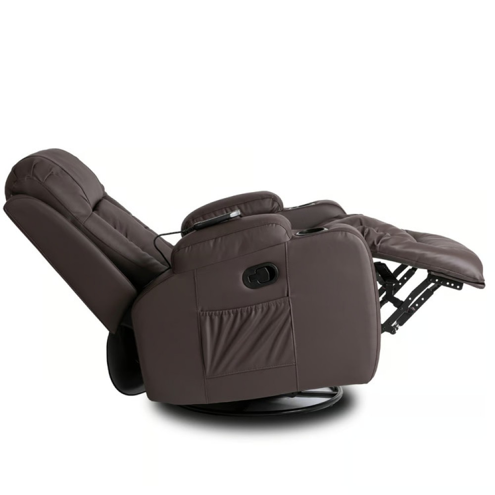 Крісло розкладне масажне Mebel Elite BOX Brown (коричнева екошкіра)