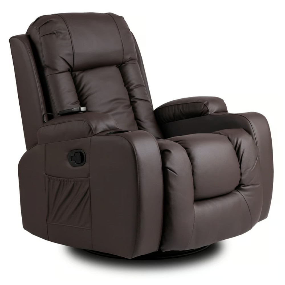Крісло розкладне масажне Mebel Elite BOX Brown (коричнева екошкіра)