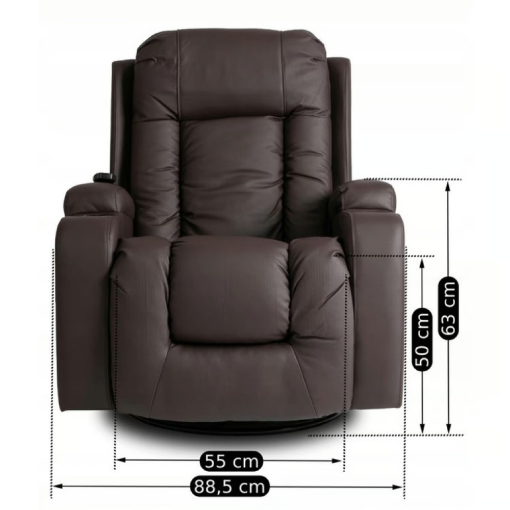 Крісло розкладне масажне Mebel Elite BOX Brown (коричнева екошкіра)