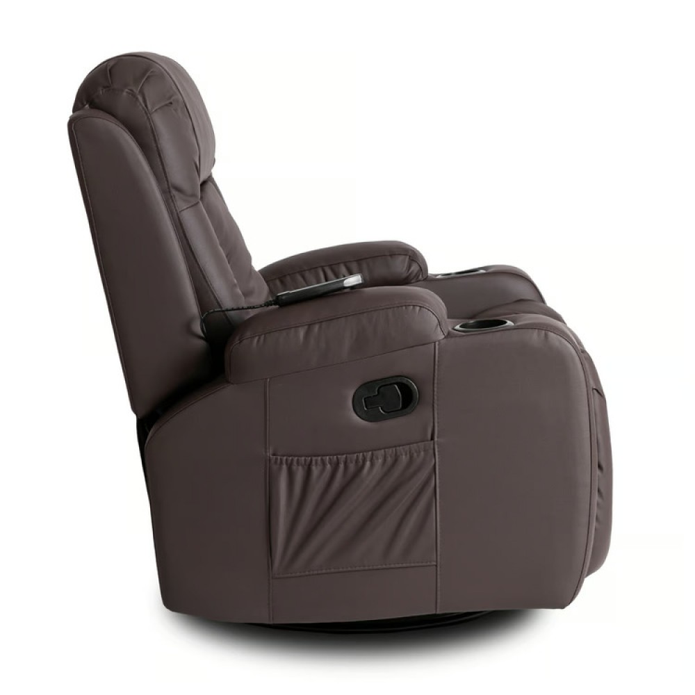 Крісло розкладне масажне Mebel Elite BOX Brown (коричнева екошкіра)