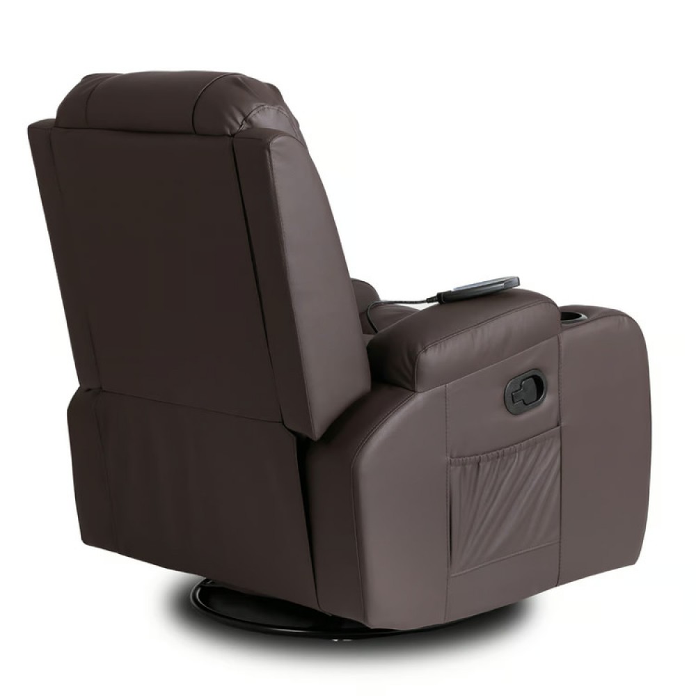 Крісло розкладне масажне Mebel Elite BOX Brown (коричнева екошкіра)