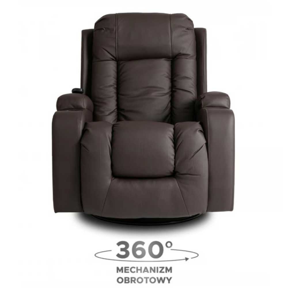 Крісло розкладне масажне Mebel Elite BOX Brown (коричнева екошкіра)