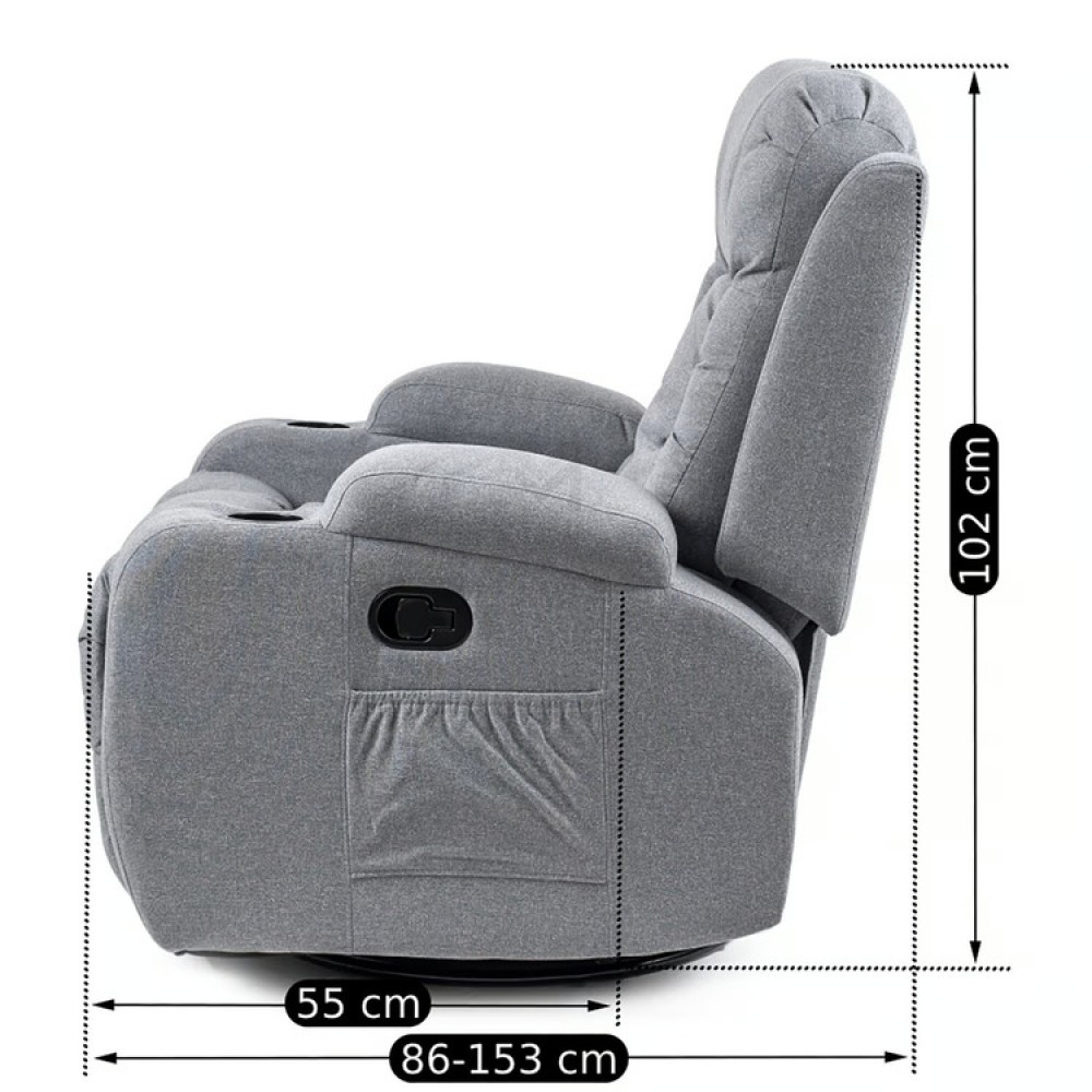 Крісло з масажем розкладне Mebel Elite BOX Gray (сіра тканина)