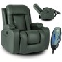 Крісло з масажем розкладне Mebel Elite BOX Green (зелена екошкіра)
