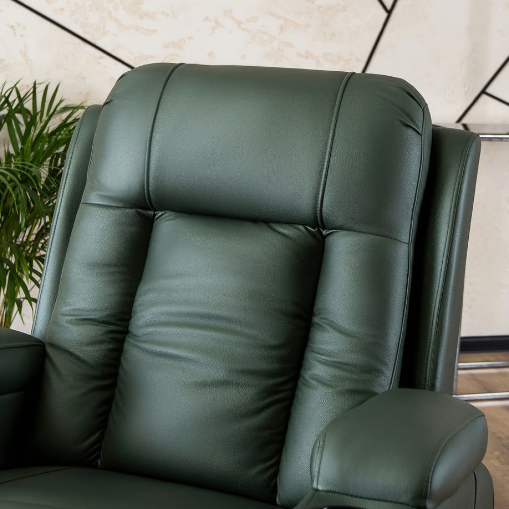 Крісло з масажем розкладне Mebel Elite BOX Green (зелена екошкіра)