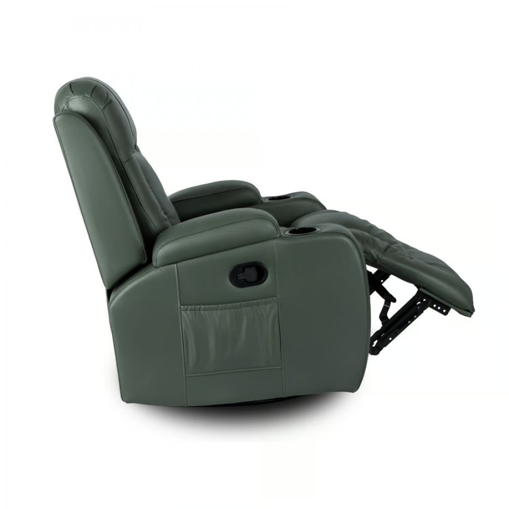 Крісло з масажем розкладне Mebel Elite BOX Green (зелена екошкіра)