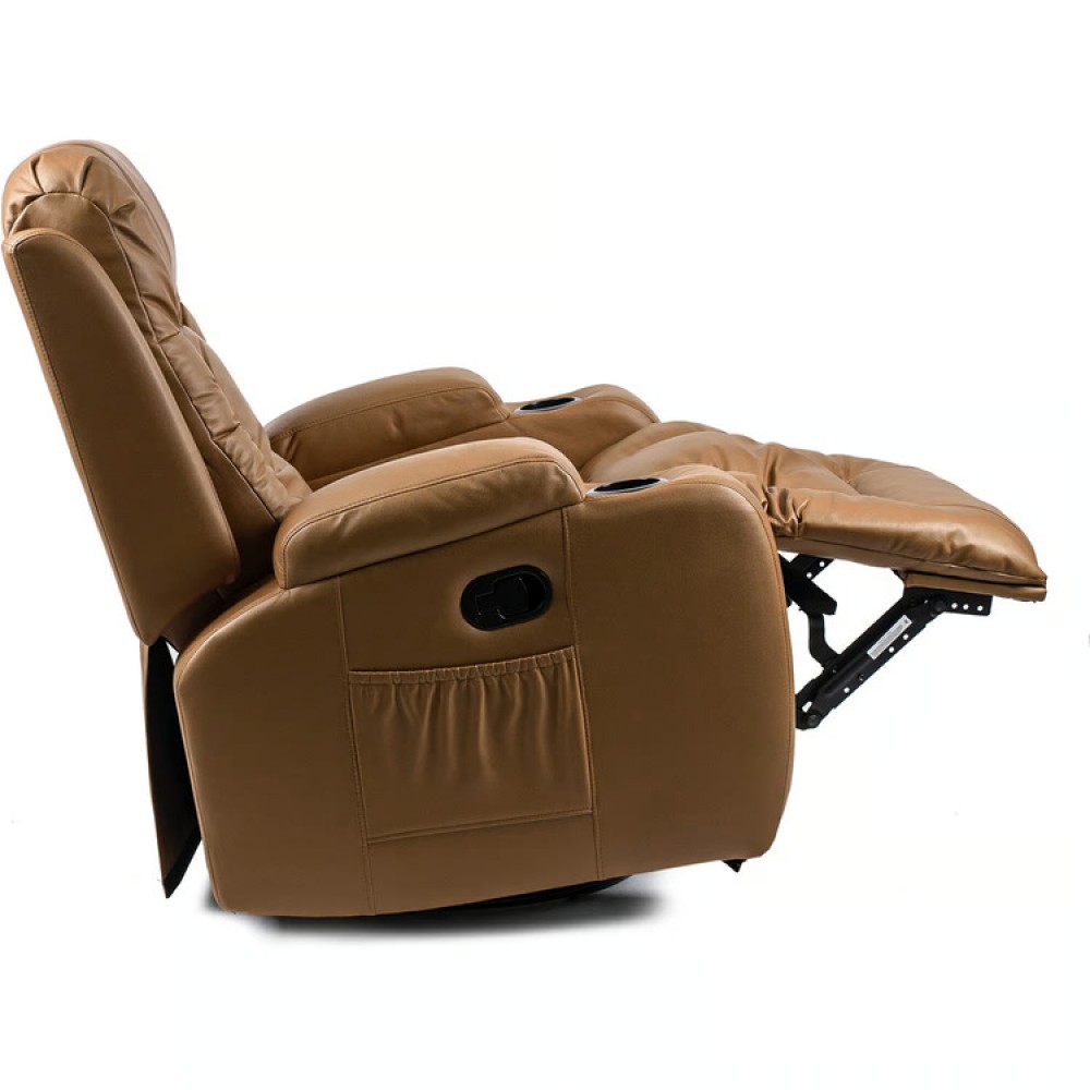 Крісло масажне розкладне Mebel Elite BOX Light Brown (світло коричнева екошкіра)