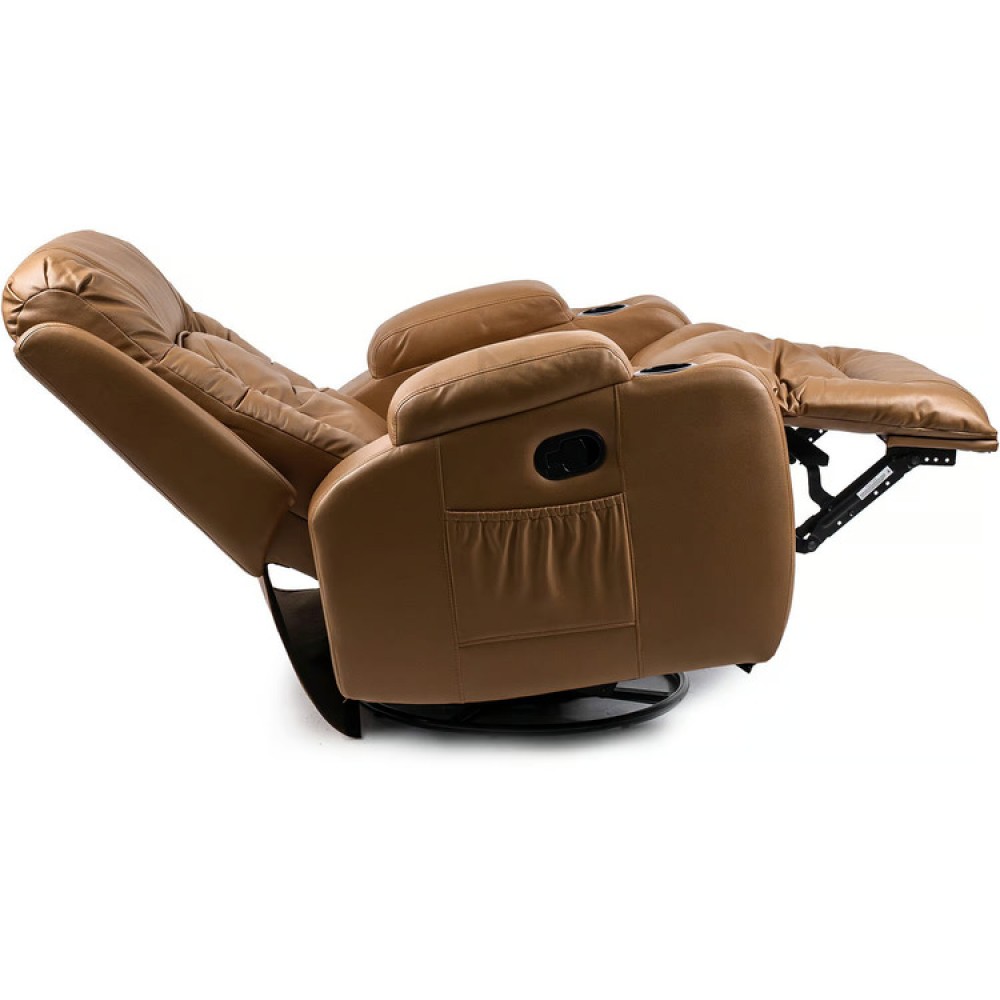 Крісло масажне розкладне Mebel Elite BOX Light Brown (світло коричнева екошкіра)