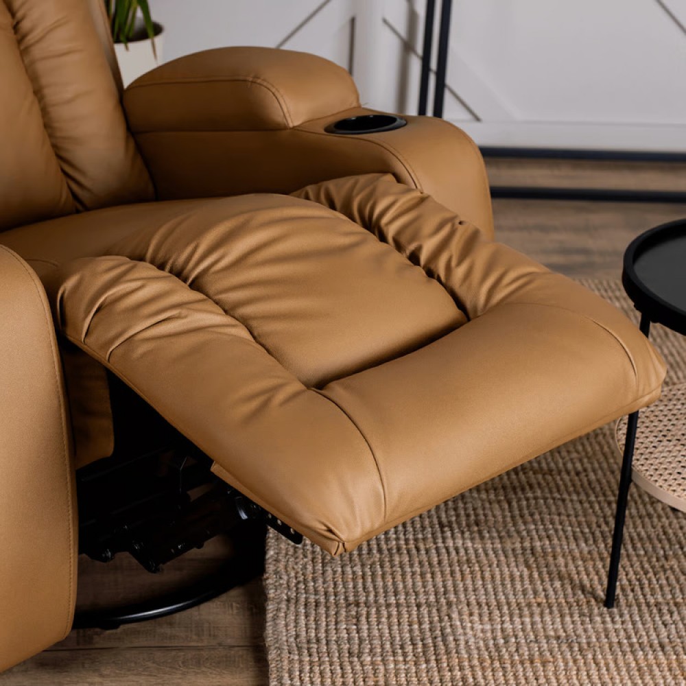 Крісло масажне розкладне Mebel Elite BOX Light Brown (світло коричнева екошкіра)