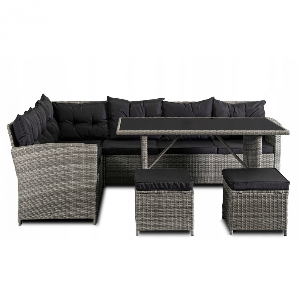 Набір садових меблів Mebel Elite DALLAS Technorattan Light gray (світло-сірий)