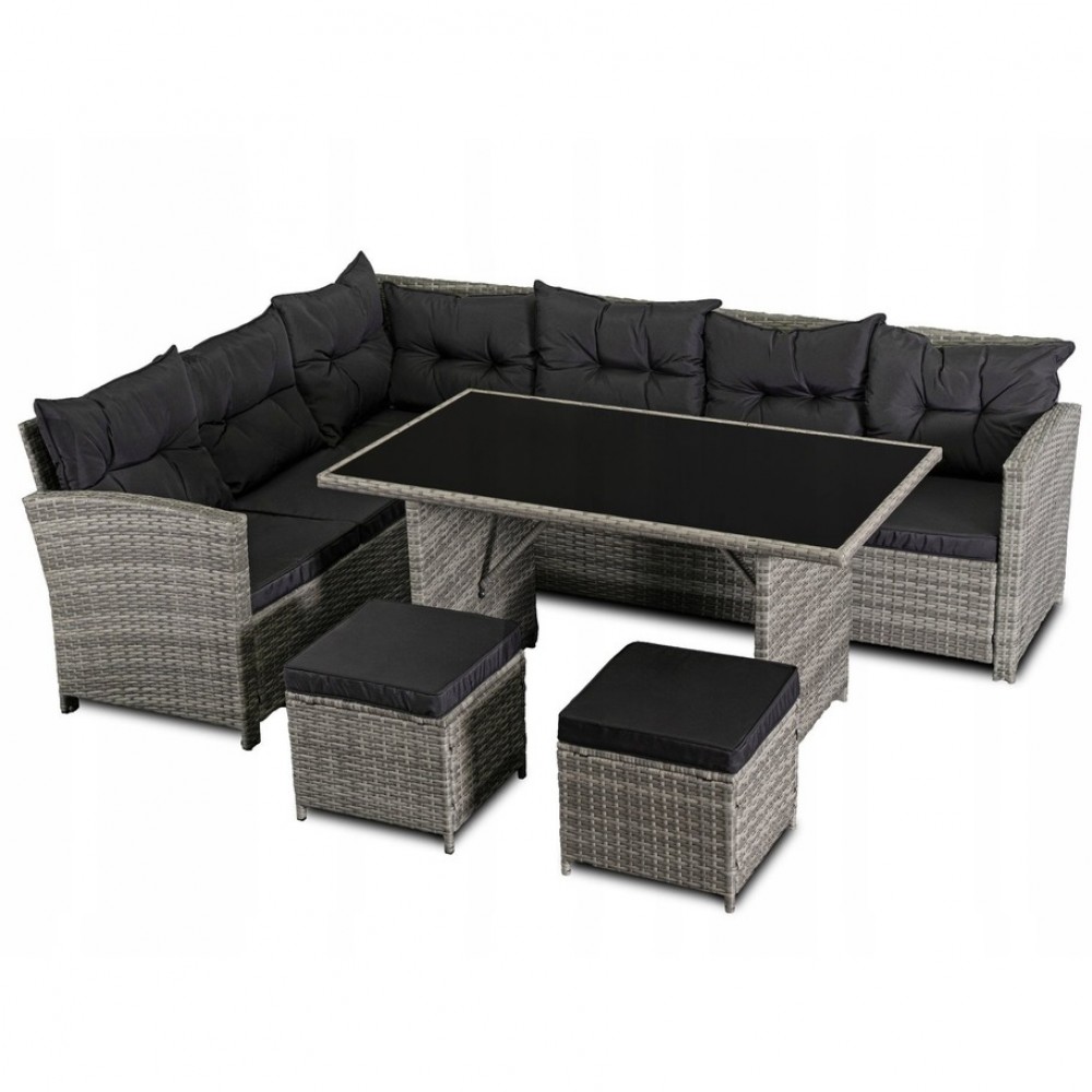 Набір садових меблів Mebel Elite DALLAS Technorattan Light gray (світло-сірий)