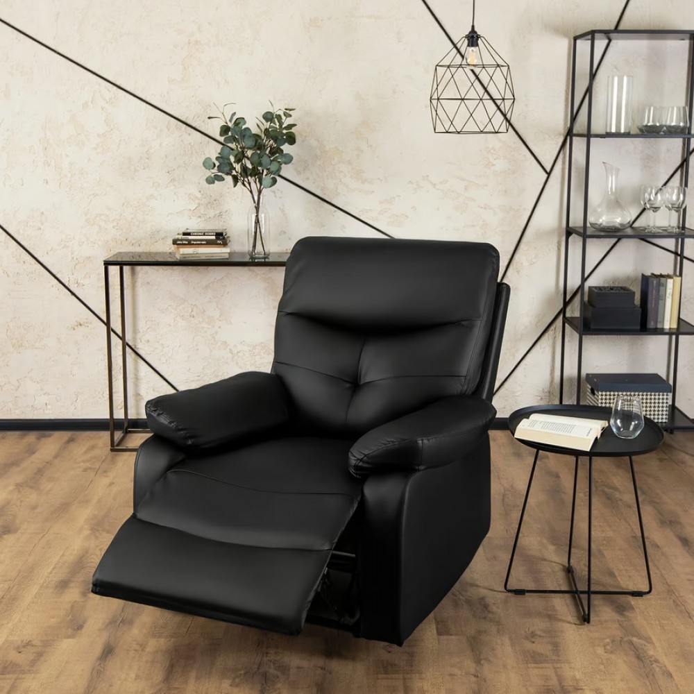 Крісло з масажем Mebel Elite INTER Black (чорна екошкіра)