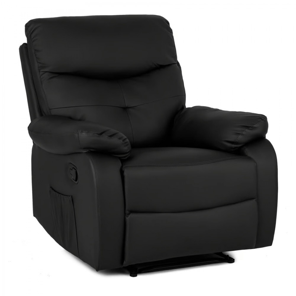 Крісло з масажем Mebel Elite INTER Black (чорна екошкіра)