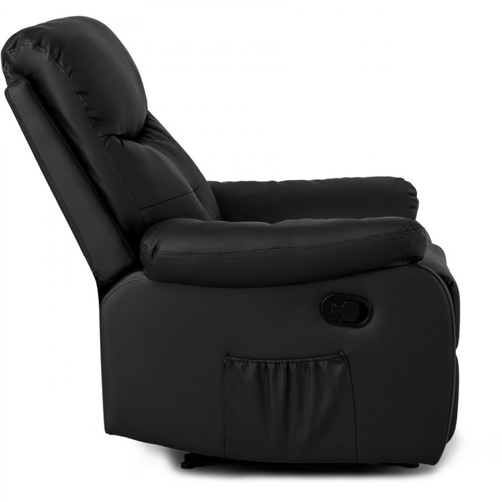 Крісло з масажем Mebel Elite INTER Black (чорна екошкіра)